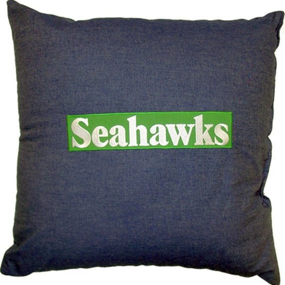 Seattle Seahawks Denim Pillow Measures 15 x 15 inches - Picture 3 of 4